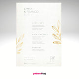 Menù matrimonio, battesimo, comunione ed eventi speciali in tessuto