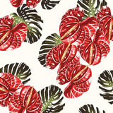 Stampa Pattern design tropical fiori raffinato