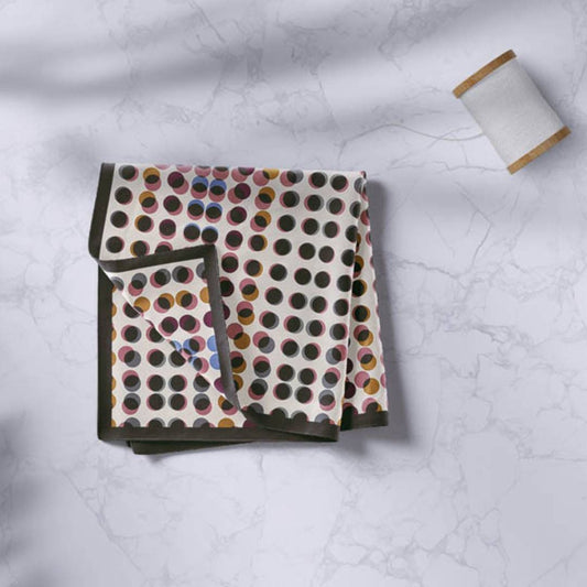 Pochette da uomo Mesmè - Fazzoletto da taschino moderno pois bianco nero - Tessuto raso effetto seta