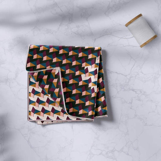 Pochette da uomo geometrico bianco beige  100% Made in Italy