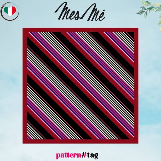 Pochette da uomo strisce oblique rosso