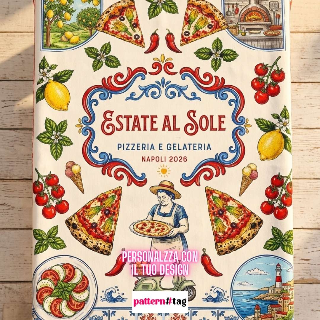 Tovaglia Personalizzata Effetto Lino con Grafica e Logo Personalizzati