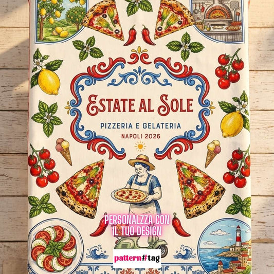 Tovaglia Personalizzata Effetto Lino con Grafica e Logo Personalizzati
