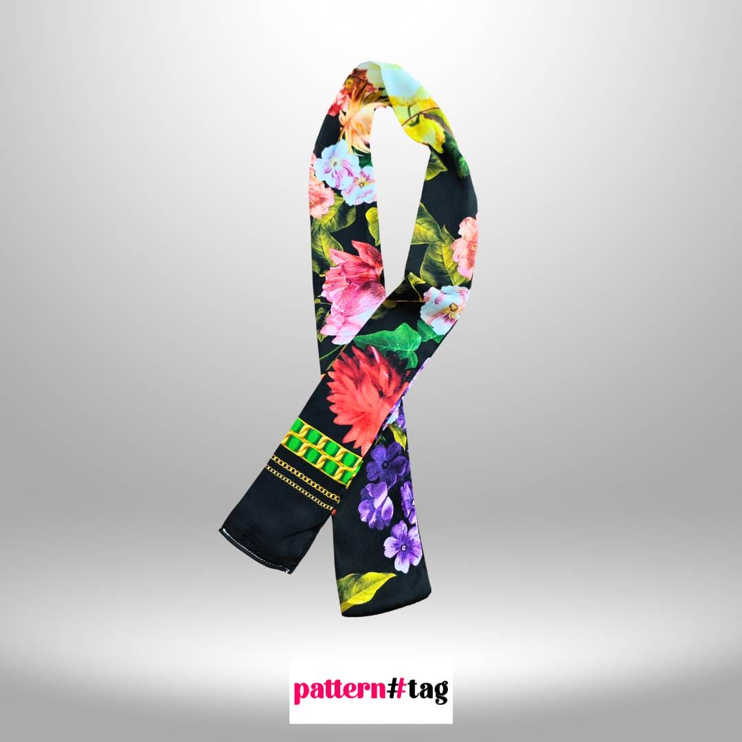 Twilly Raso Floreale nero