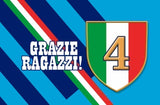 bandiera napoli calcio campione d'italia scudetto grazie ragazzi forza napoli sempre