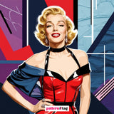 Pannello in tessuto dedicato a Marilyn Monroe, con una rappresentazione dell'icona di glamour e bellezza senza tempo. Un elemento decorativo che aggiunge eleganza, fascino e un tocco di iconoclastia al tuo spazio, celebrando la leggenda del cinema.