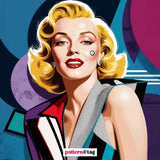 Pannello in tessuto dedicato a Marilyn Monroe, con una rappresentazione dell'icona di glamour e bellezza senza tempo. Un elemento decorativo che aggiunge eleganza, fascino e un tocco di iconoclastia al tuo spazio, celebrando la leggenda del cinema.