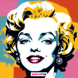 Pannello in tessuto dedicato a Marilyn Monroe, con una rappresentazione dell'icona di glamour e bellezza senza tempo. Un elemento decorativo che aggiunge eleganza, fascino e un tocco di iconoclastia al tuo spazio, celebrando la leggenda del cinema.