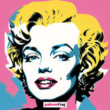 Pannello in tessuto dedicato a Marilyn Monroe, con una rappresentazione dell'icona di glamour e bellezza senza tempo. Un elemento decorativo che aggiunge eleganza, fascino e un tocco di iconoclastia al tuo spazio, celebrando la leggenda del cinema.
