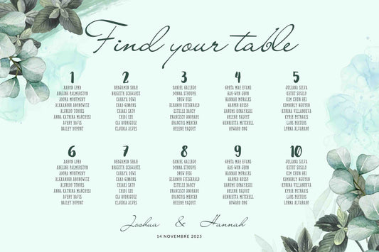 Tableau de Mariage Personalizzato