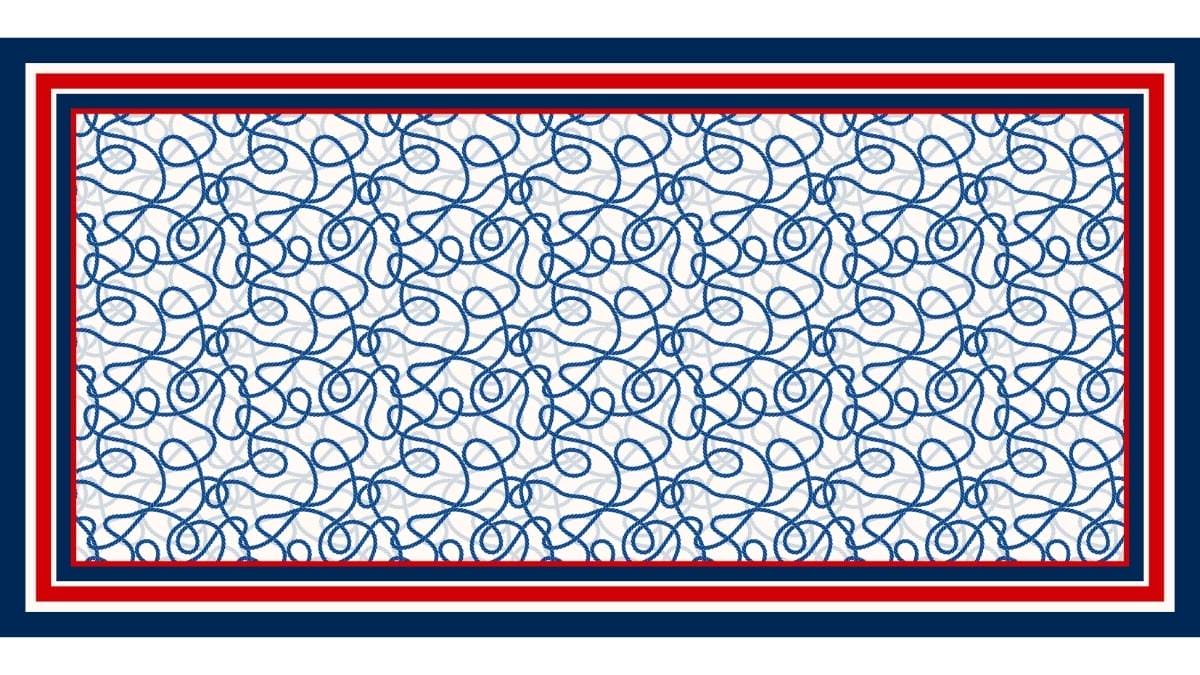 Telo da Mare Spugna Nodo Marinaio blu