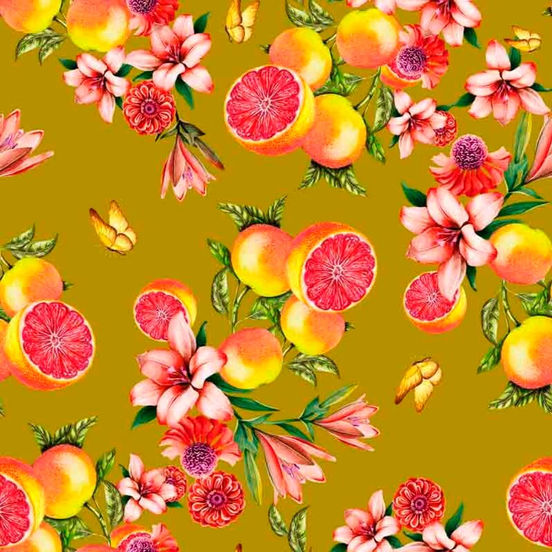 Pattern design conversational moderno frutta arance - Patterntag
