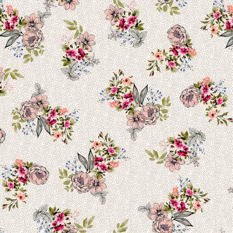 Pattern design Provencal fiori su pois - Patterntag