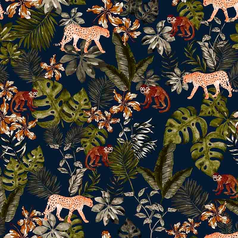 Pattern design tropical animali scimmia leopardo - Patterntag