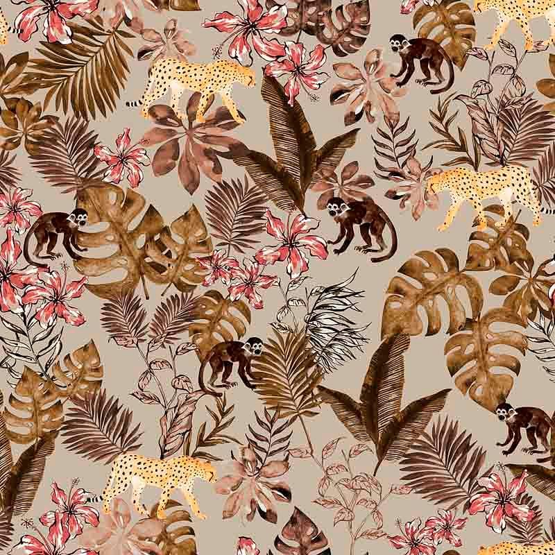 Pattern design tropical animali scimmia leopardo - Patterntag