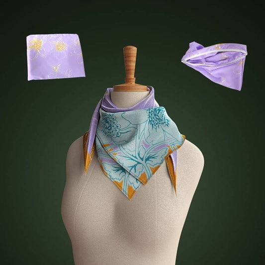 Foulard  classico viola con rombo