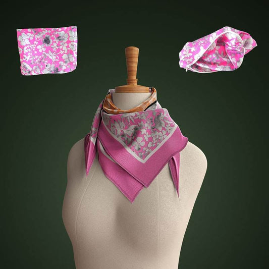 Foulard floreale fucsia