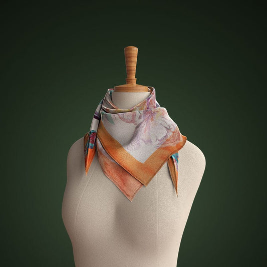 Foulard floreale arancione