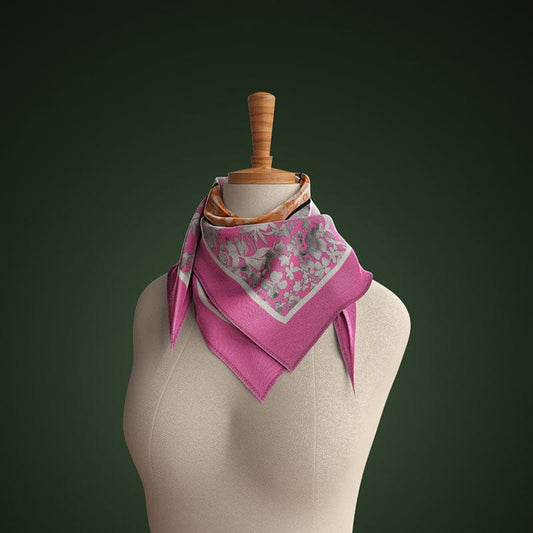 Foulard floreale fucsia