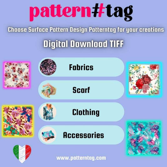 Choose Surface Pattern Design Patterntag for your creations