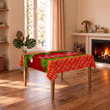 Tovaglia Natalizia in Tessuto Effetto Lino Merry Christmas and Happy New Year
