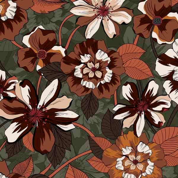 Stampa Surface Pattern design flowers futuristic