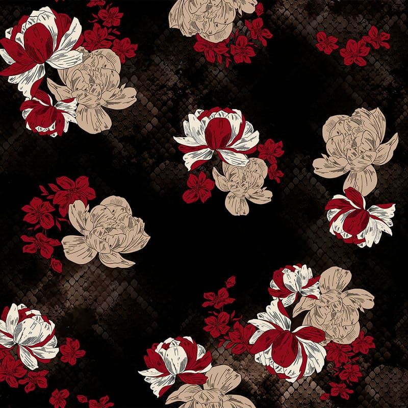 Stampa del Pattern design flowers modern