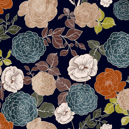 Stampa del Pattern design flowers modern