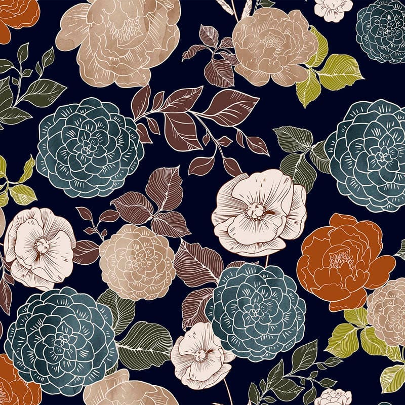 Pattern design flowers modern