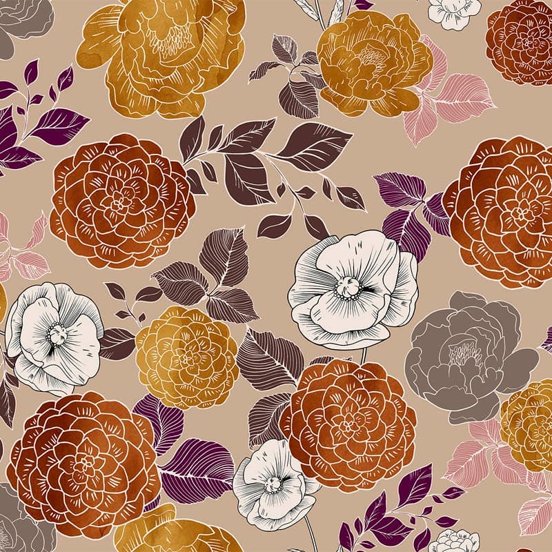 Pattern design flowers modern