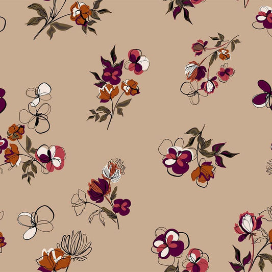 Stampa del Pattern design flowers minimal