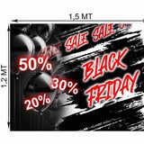 Striscione Black Friday palloncini neri