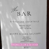 Insegna da bar e matrimoni in tessuto personalizzata