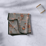 Pochette da uomo Mesmè - Fazzoletto da taschino classico con fiori arancione - Tessuto raso effetto seta