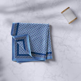 Pochette da uomo Mesmè - Fazzoletto da taschino formale blu - Tessuto raso effetto seta