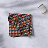 Pochette da uomo Mesmè - Fazzoletto da taschino geometrico raffinato nero - Tessuto raso effetto seta