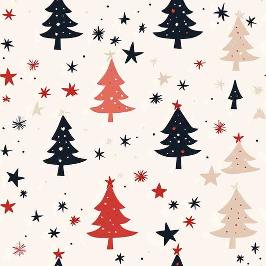 Stampa Pattern design Alberi e Stelle