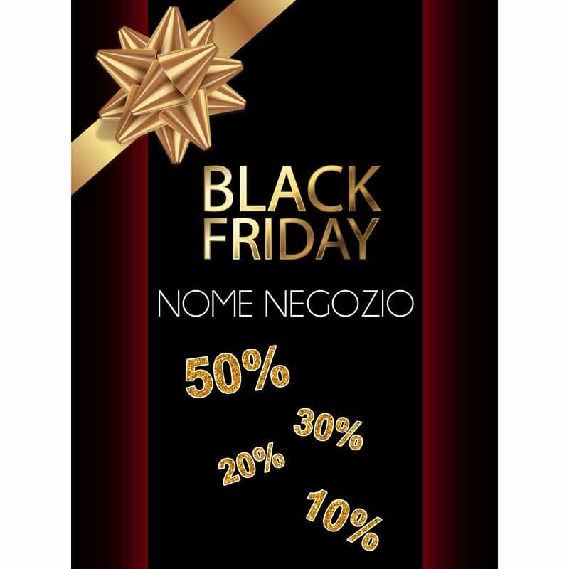 Striscione Black Friday Fiocco Dorato