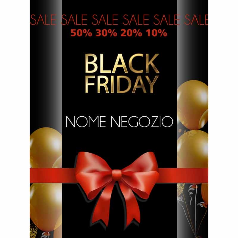 Striscione Black Friday Fiocco Rosso