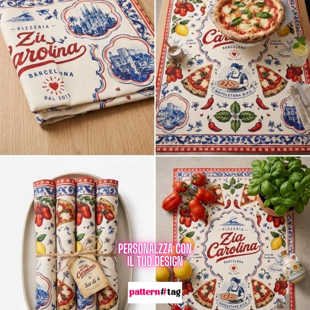 Tovaglia Personalizzata Effetto Lino con Grafica e Logo Personalizzati