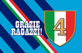 Bandiera Napoli 70x100 4° Scudetto 2025
