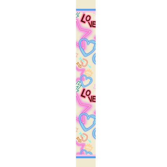 Twilly Raso Neon Love Cuori beige