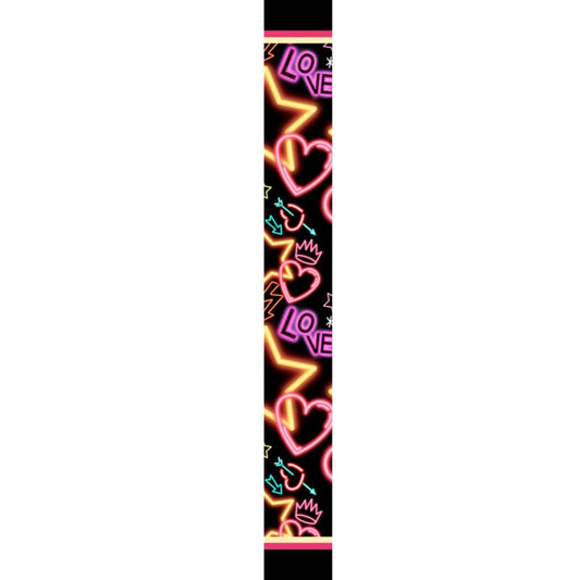 Twilly Raso Neon Love Cuori nero