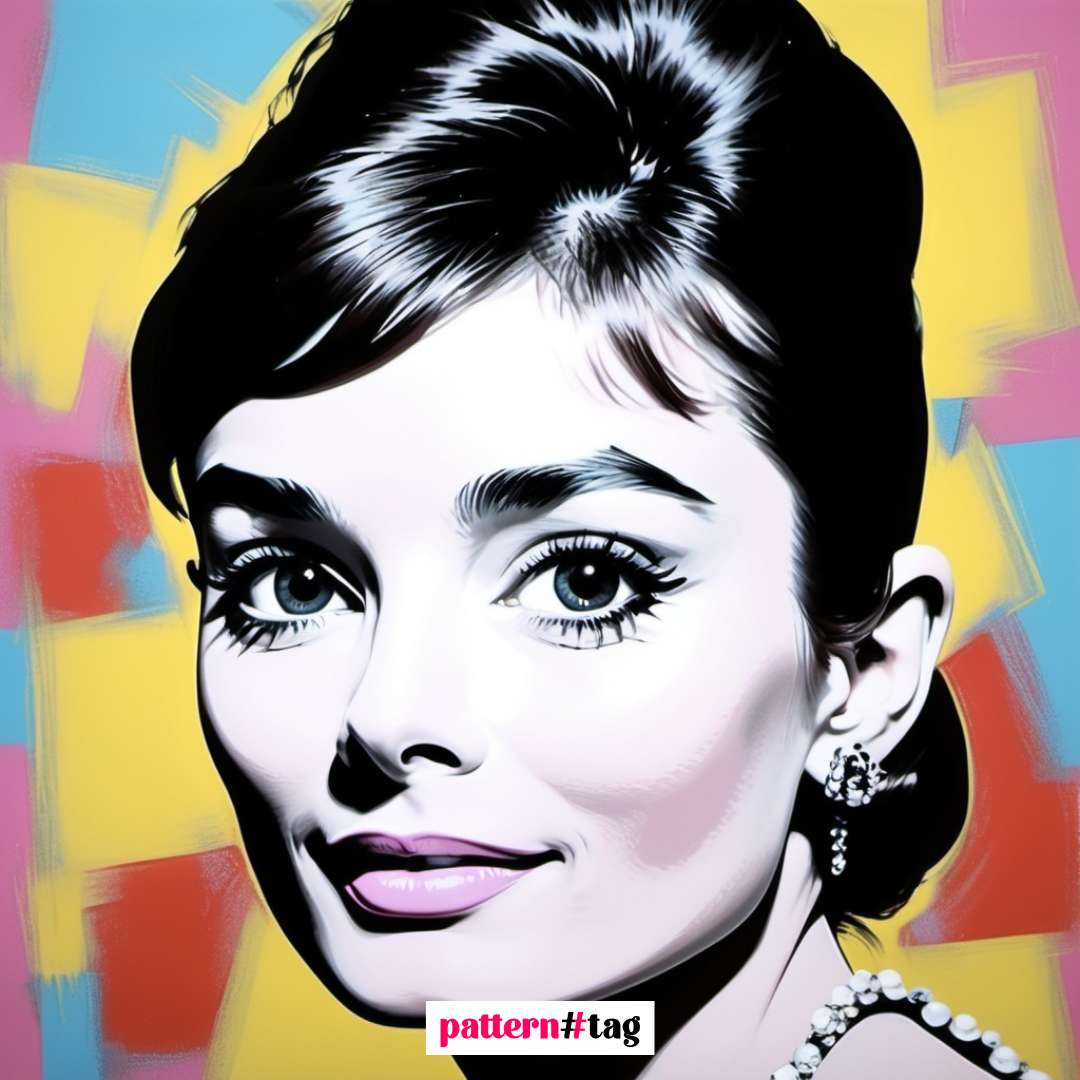 Pannello in tessuto dedicato a Audrey Hepburn, con una rappresentazione dell'icona di eleganza e stile senza tempo. Un elemento decorativo che aggiunge classe, raffinatezza e un tocco di glamour al tuo spazio, celebrando la leggenda del cinema.