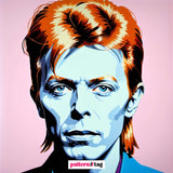 Pannello in tessuto dedicato a David Bowie, con una rappresentazione dell'icona musicale che ha rivoluzionato il mondo del rock e della cultura pop. Un elemento decorativo che aggiunge creatività, stile e un tocco di eccentricità al tuo spazio, celebrando l'arte e l'innovazione di Bowie.