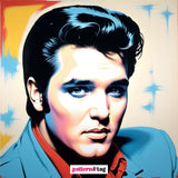 Pannello in tessuto dedicato a Elvis Presley, con una rappresentazione dell'icona del rock e della cultura pop. Un elemento decorativo che aggiunge energia, stile e un tocco di leggenda musicale al tuo spazio, celebrando il re del rock 'n' roll.