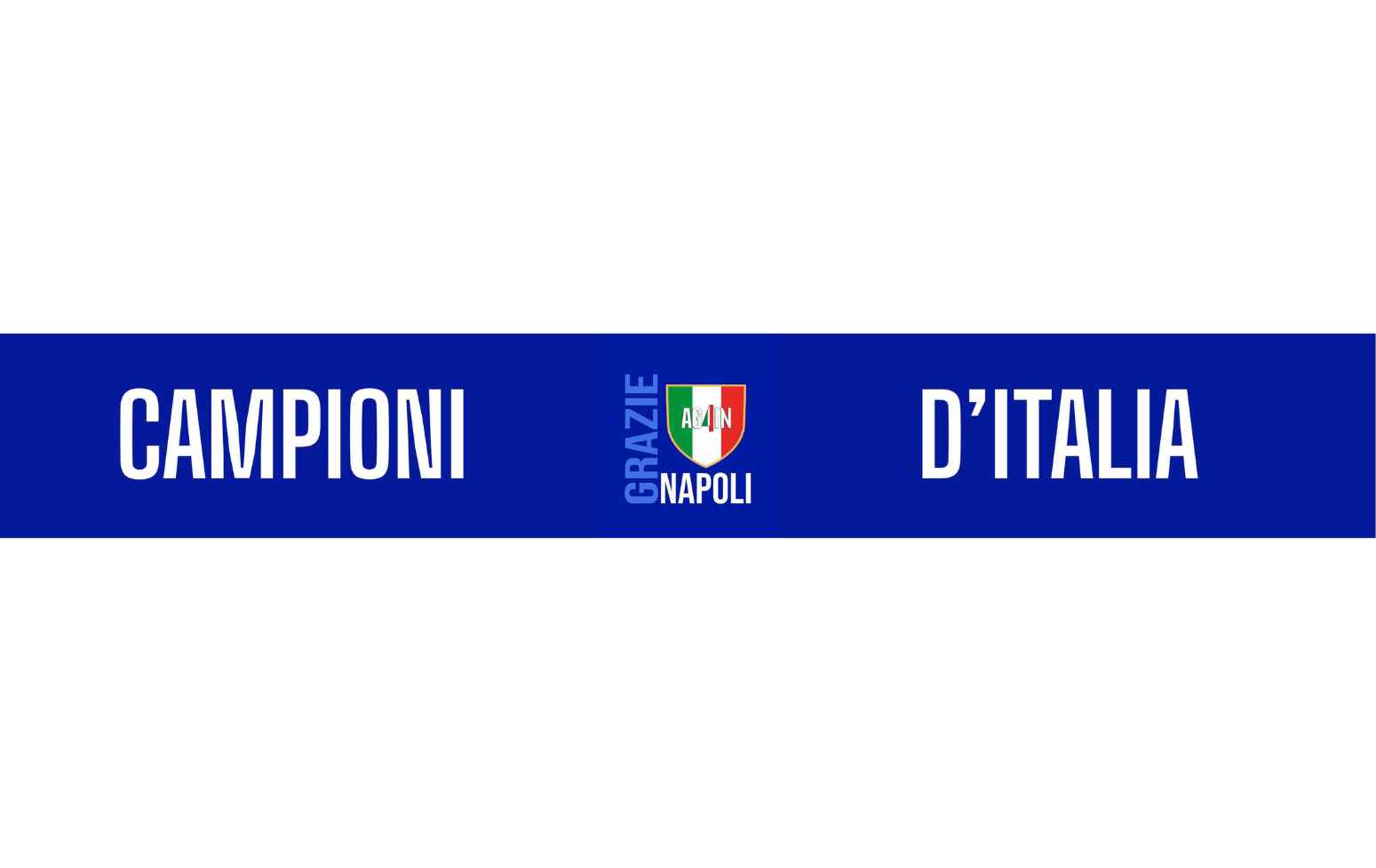 Sciarpa Napoli in Poliestere Campioni d'Italia 2025 grazie napoli 4° scudetto