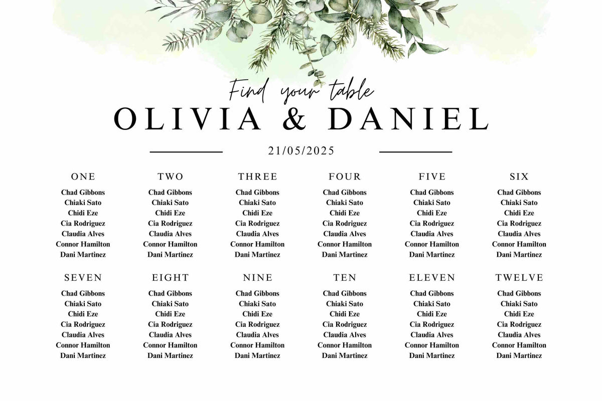 Tableau de Mariage Personalizzato