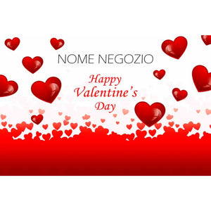 Striscione San Valentino con cuori Happy Valentine's Day