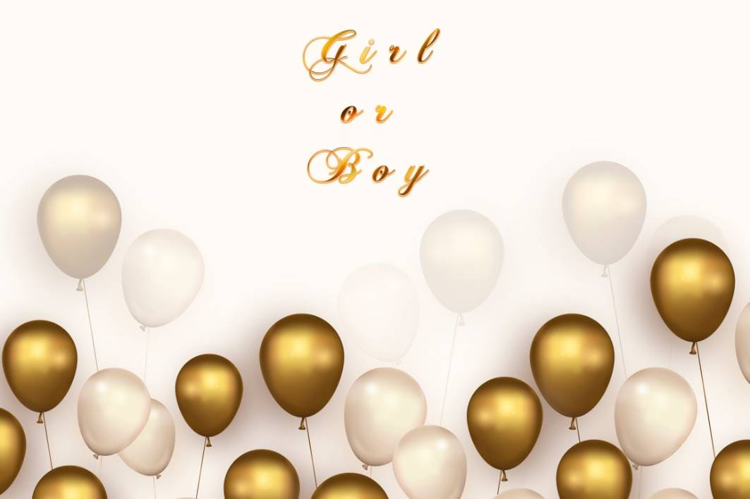 Striscione Baby Shower con palloncini oro